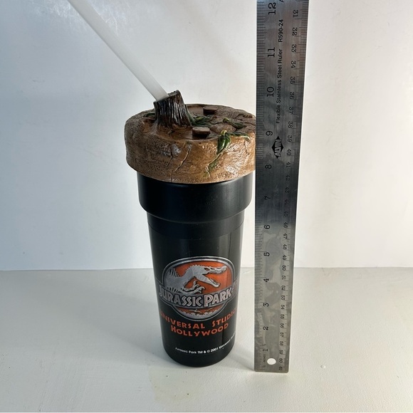 Vintage JURASSIC Park Cup with Straw Universal Studios Hollywood - Picture 10 of 14